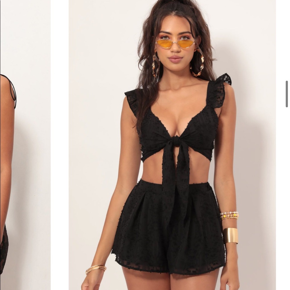 Lucy in the Sky Black Chiffon Set (top and bottom)
